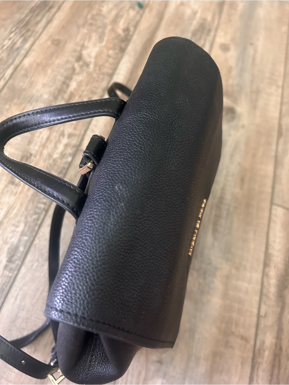 Michael Kors Hayes Medium Leather Backpack Black Purse - Picture 9 of 13